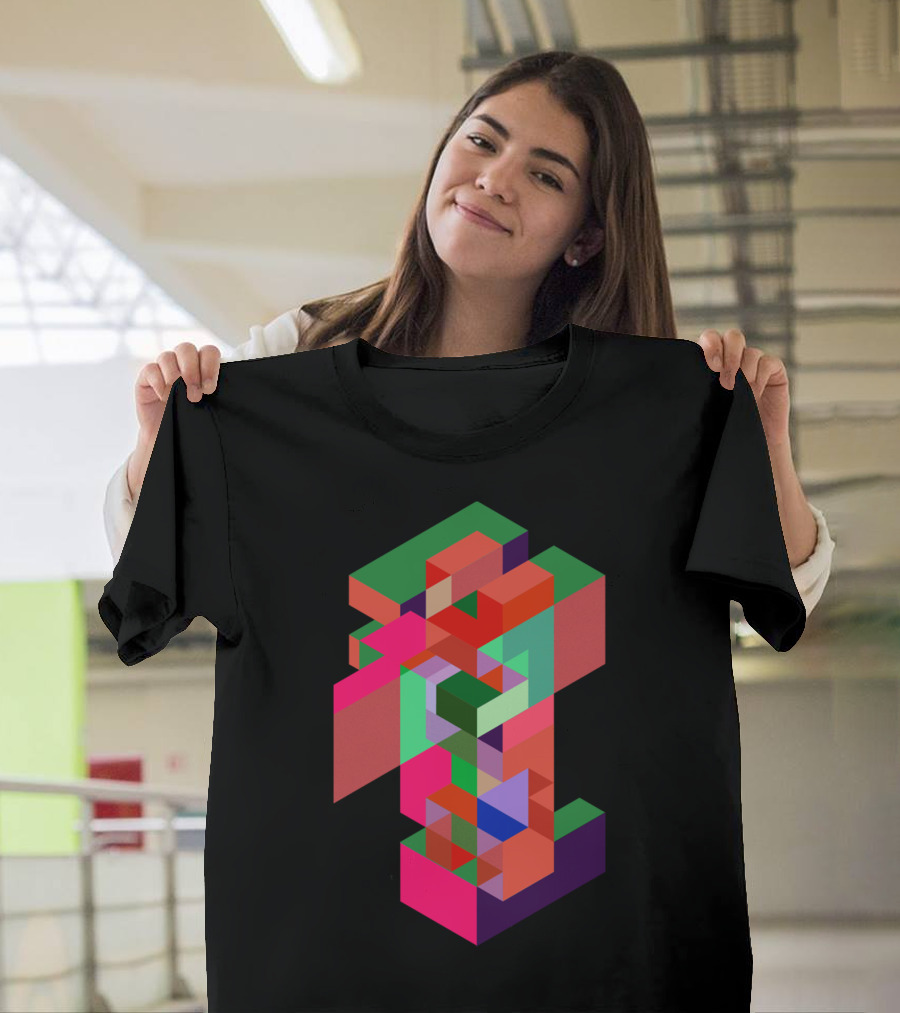 Antisocial Links Geometric Colorful Blocks T-Shirt