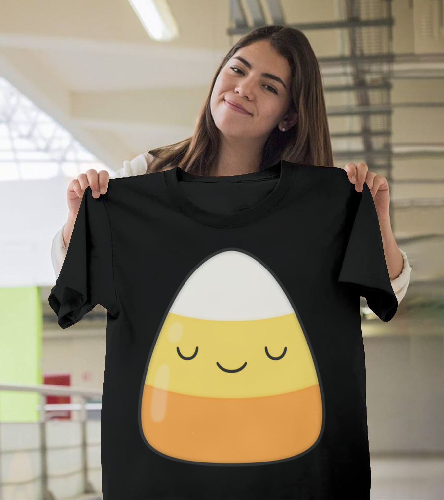 Kawaii Candy Corn Cute Face Halloween T-Shirt