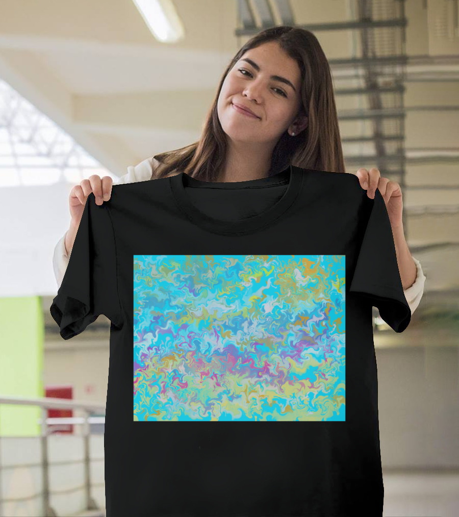 Beach Marble Abstract Multicolor Swirl T-Shirt