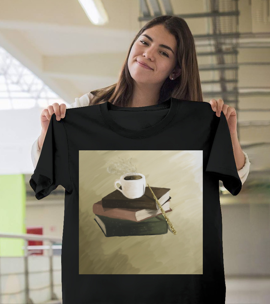 Books And Coffee With Wand T-Shirt