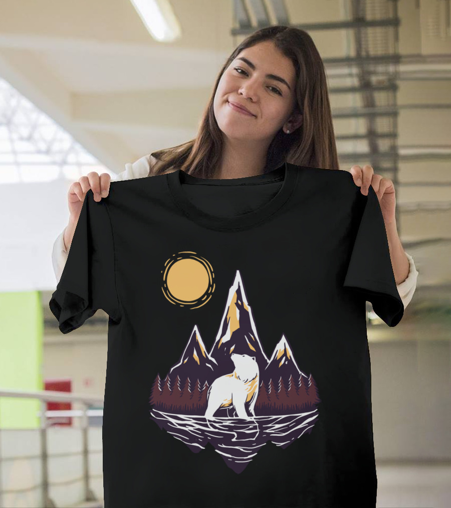 Bear Mountain Polar Wilderness Under Golden Sun T-Shirt