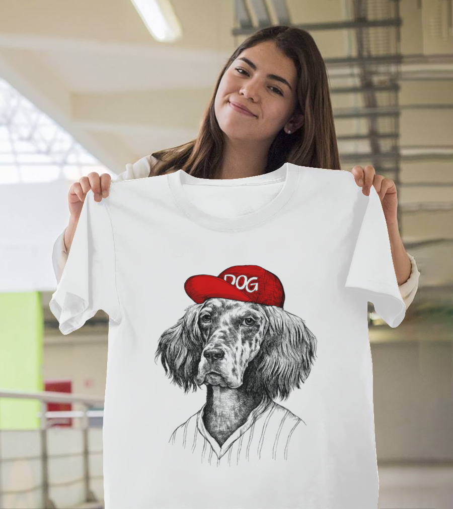 DOG With Red Hat T-Shirt