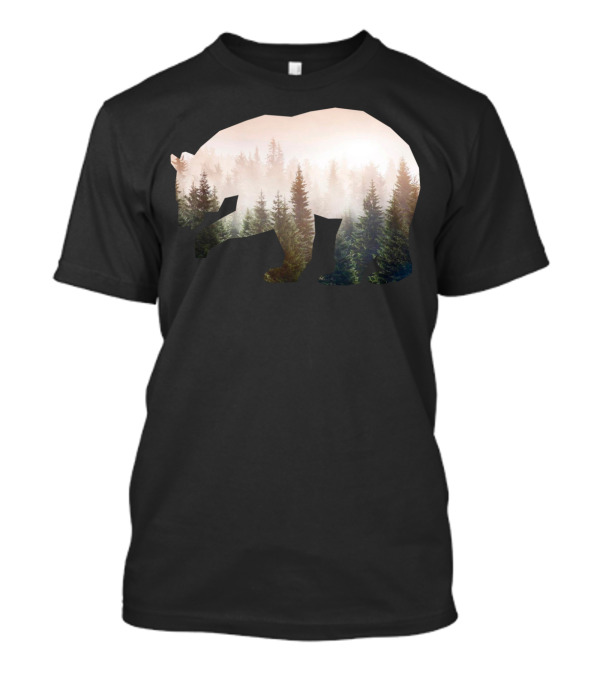 BearSkog Forest Silhouette Bear T-Shirt
