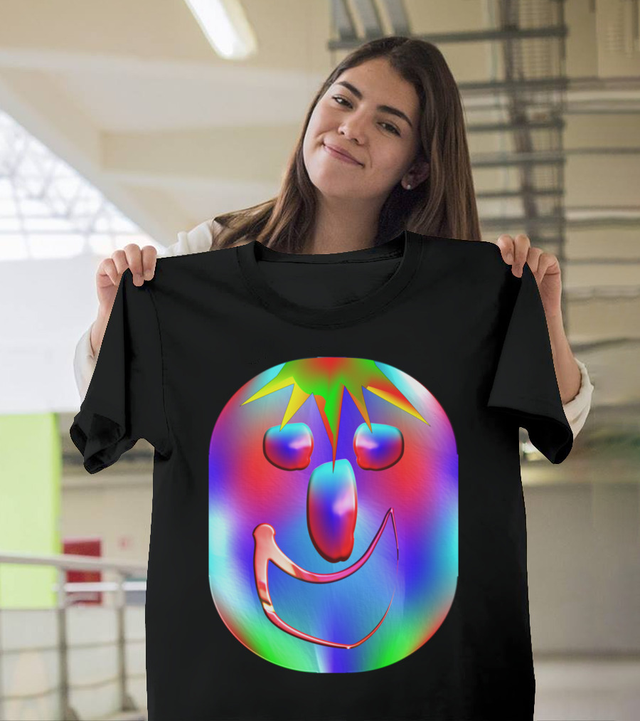 Carnaval Colorful Smiling Face with Vibrant Starburst Hair T-Shirt