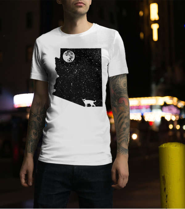 Arizona Cat Under The Moon T-Shirt