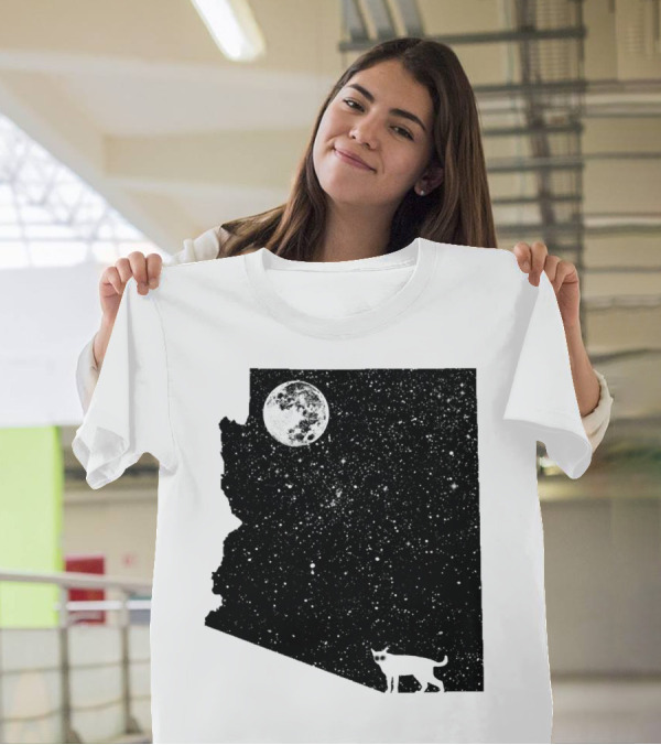 Arizona Cat Under The Moon T-Shirt