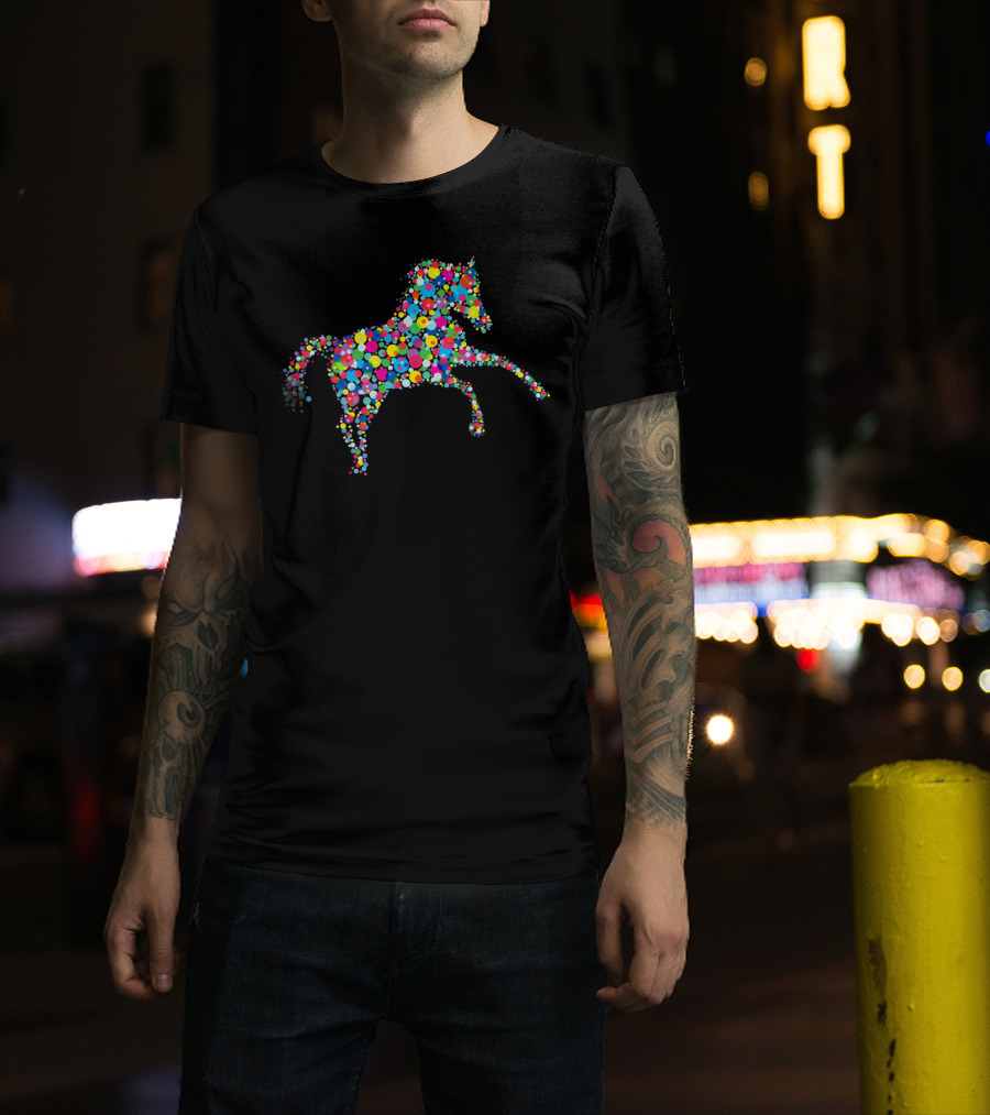 Beautifully Horse Colorful Dot T-Shirt