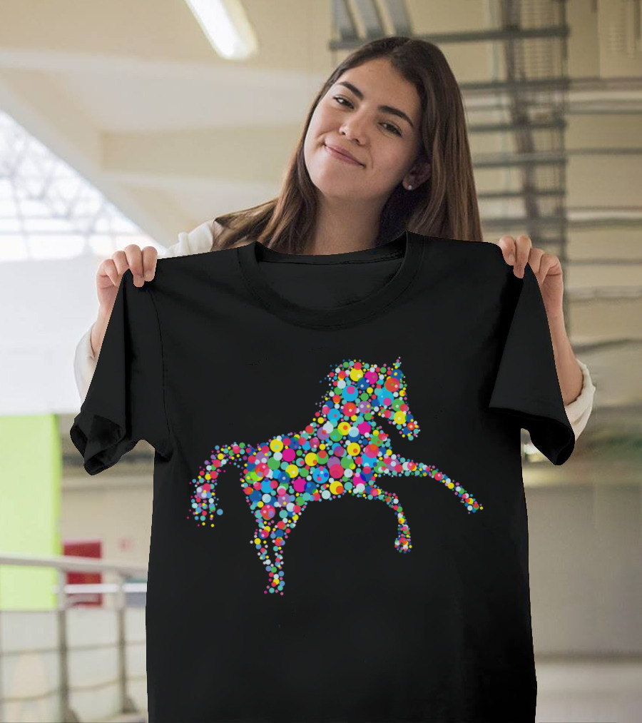 Beautifully Horse Colorful Dot T-Shirt