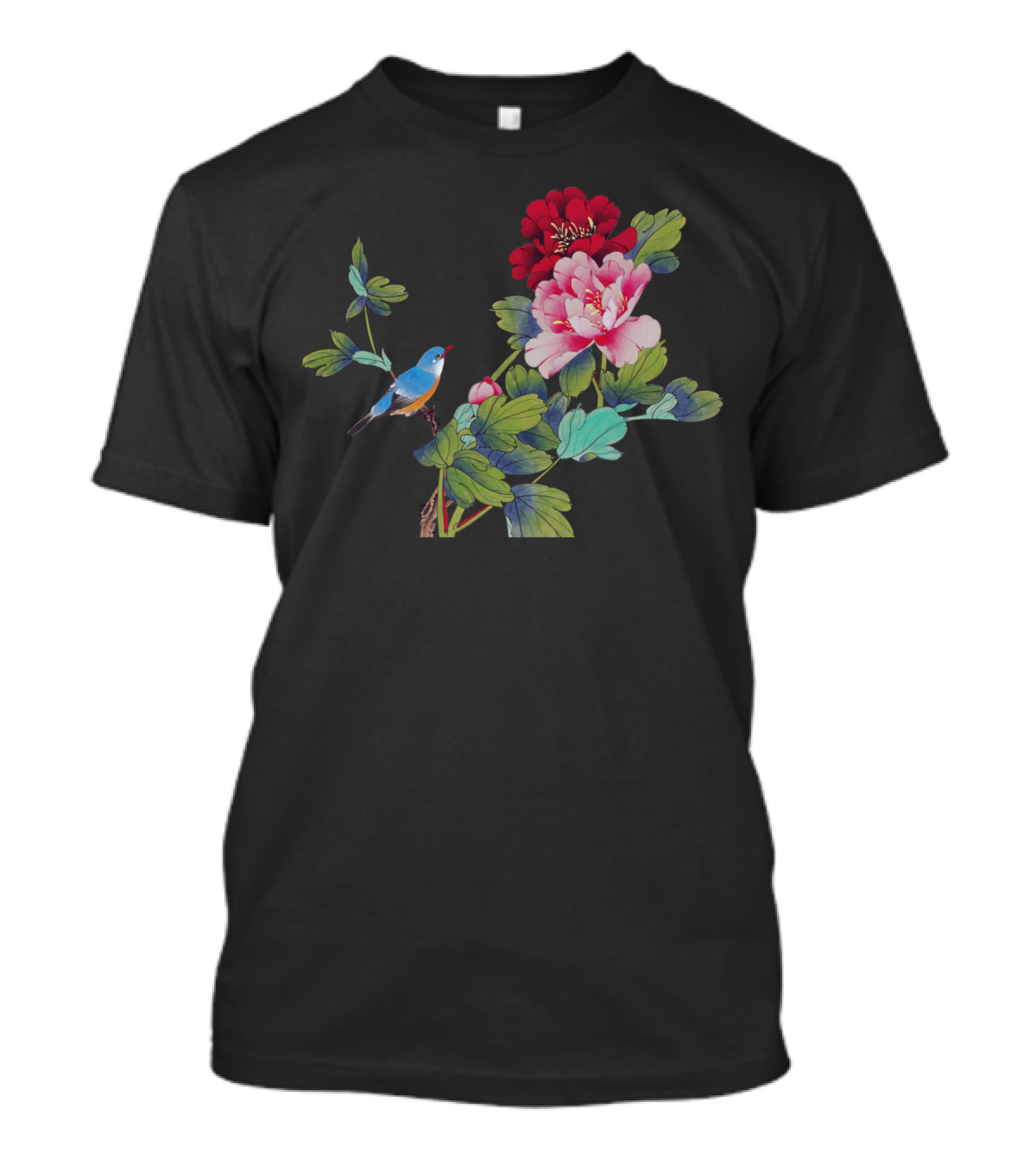 Fantasy Of Love Bluebird Peonies Blossoms T-Shirt
