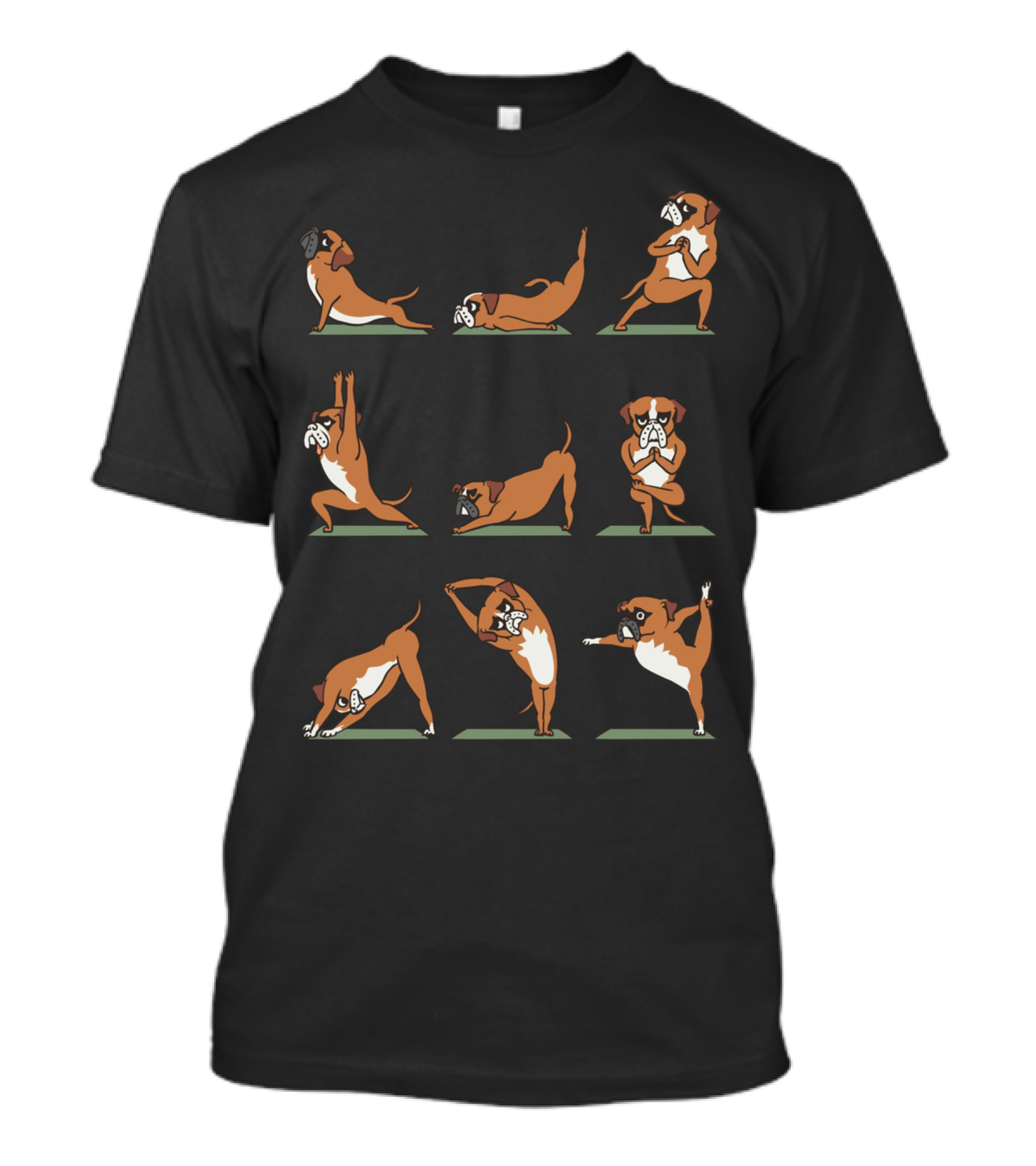 Boxer Dog Yoga Poses Collection T-Shirt