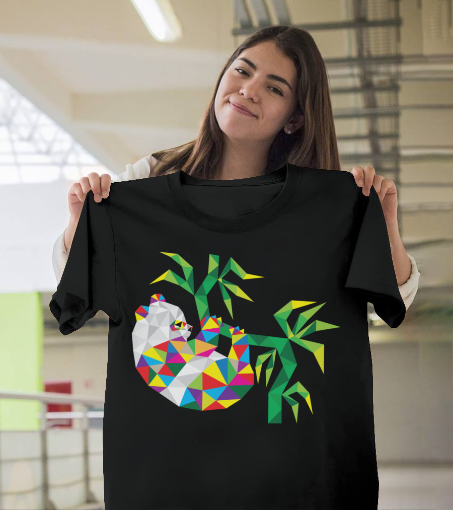 Beauty Panda Geometric Colorful T-Shirt