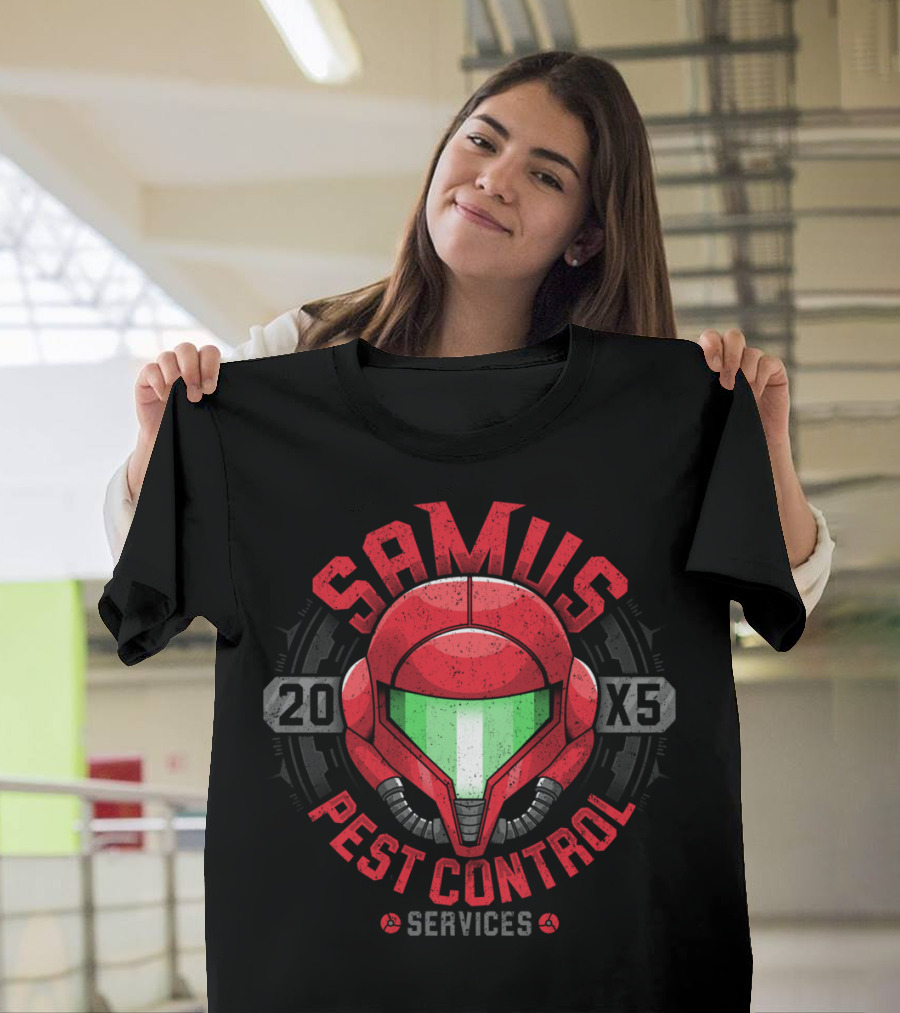 Samus Pest Control Services 20X5 Retro Helmet T-Shirt