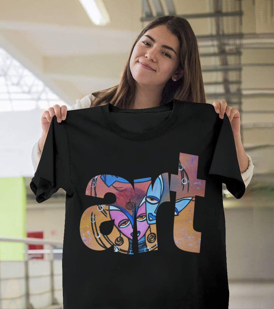 art Masked Faces Colorful Abstract T-Shirt