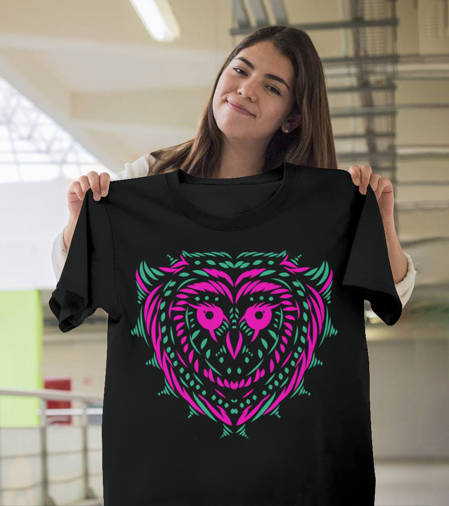 Neon Tribal Owl T-Shirt