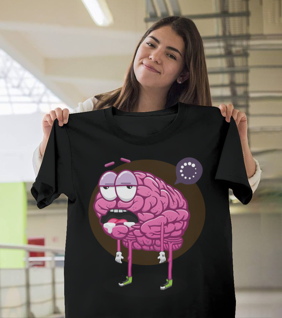 Brain Loading Funny Cartoon Character T-Shirt