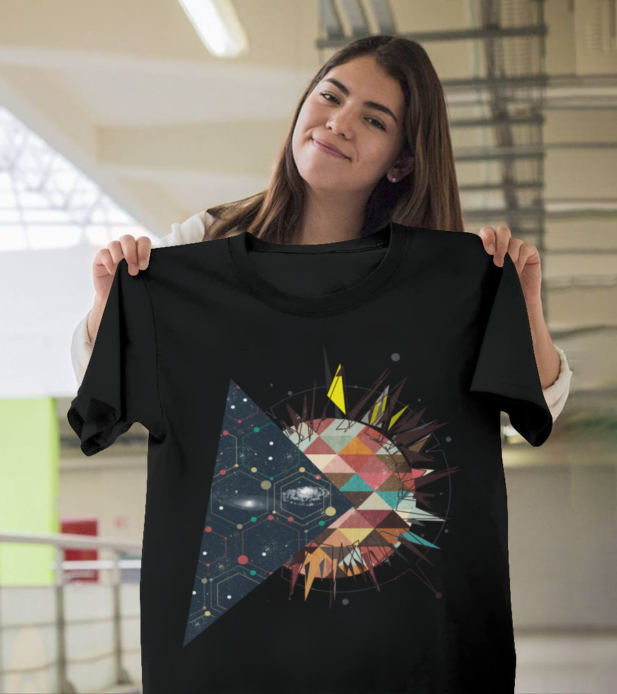 Geomatrical Galaxy Cosmic Triangles and Hexagons T-Shirt