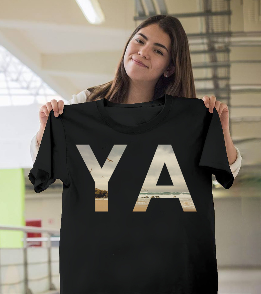 YA Beige Beach Scenery T-Shirt