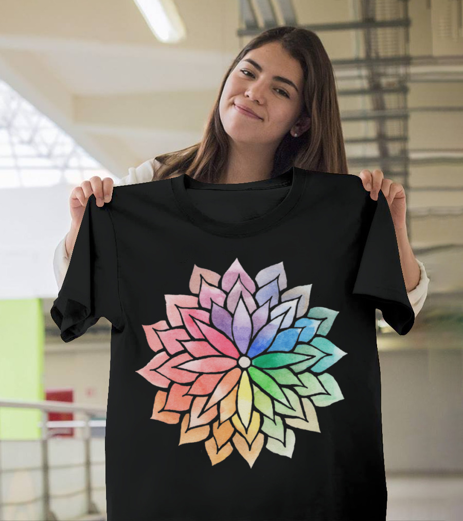 My Meditation Rainbow Mandala Flower T-Shirt