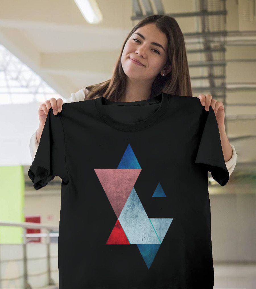 Geometric Triangle Ven Abstract Multi-Color Shape T-Shirt