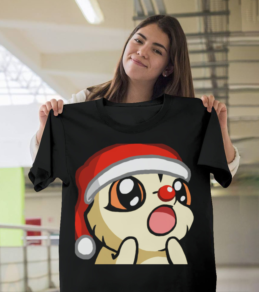 FhaeO Holiday Santa Hat Anime Animal Character T-Shirt