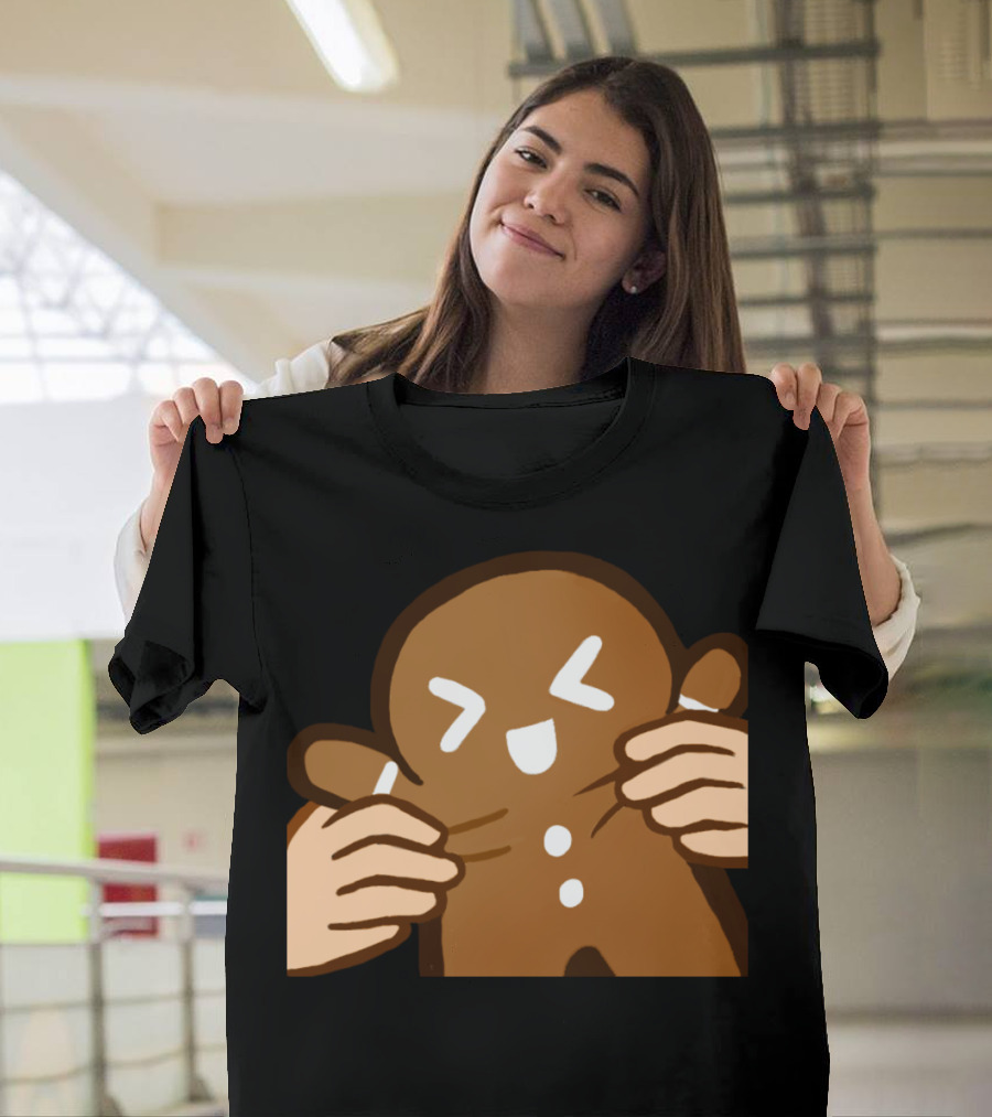 FhaeSquish Holiday Sticker Stick Gingerbread Hug Emoji T-Shirt