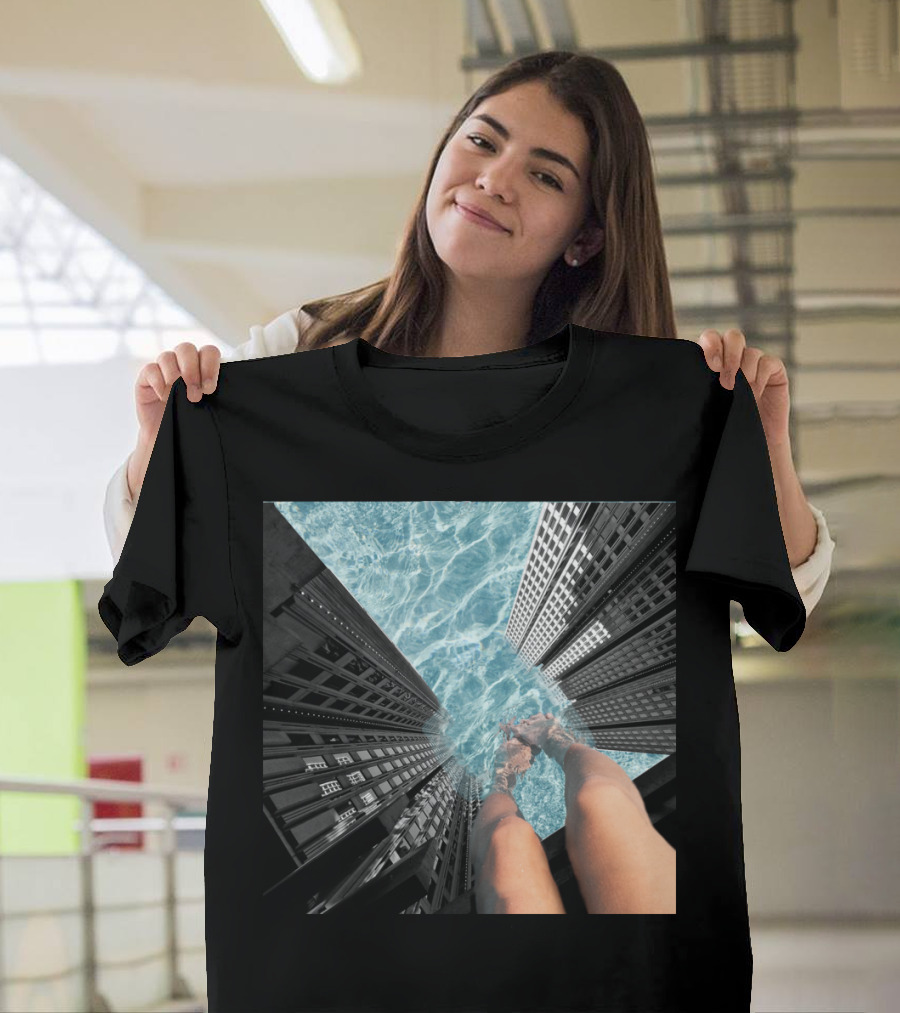 Public Pool Urban Skyscraper Reflection T-Shirt