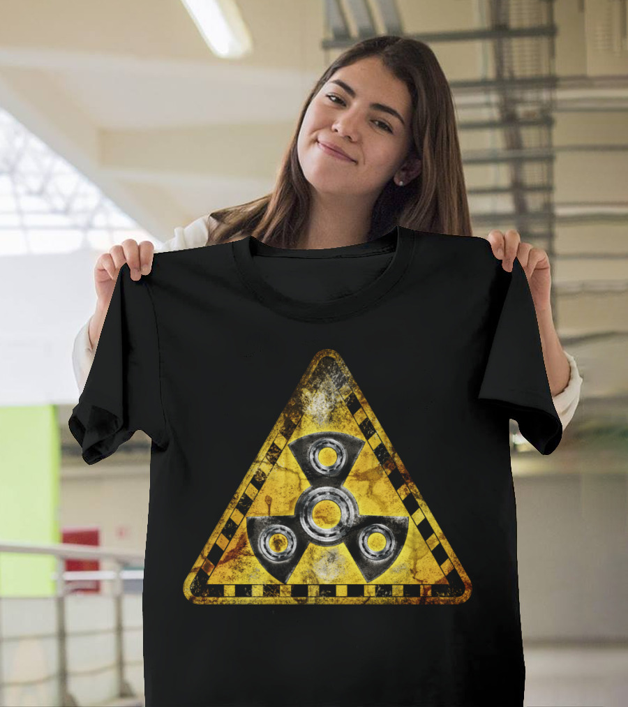 Fidget Spinner Nuclear Radiation Warning T-Shirt