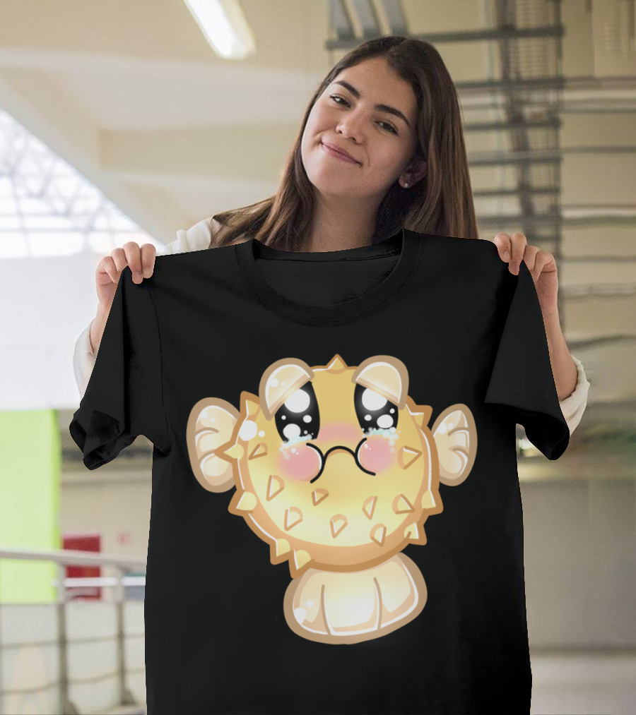 PufferThump Cute Cartoon Pufferfish with Sad Expression T-Shirt