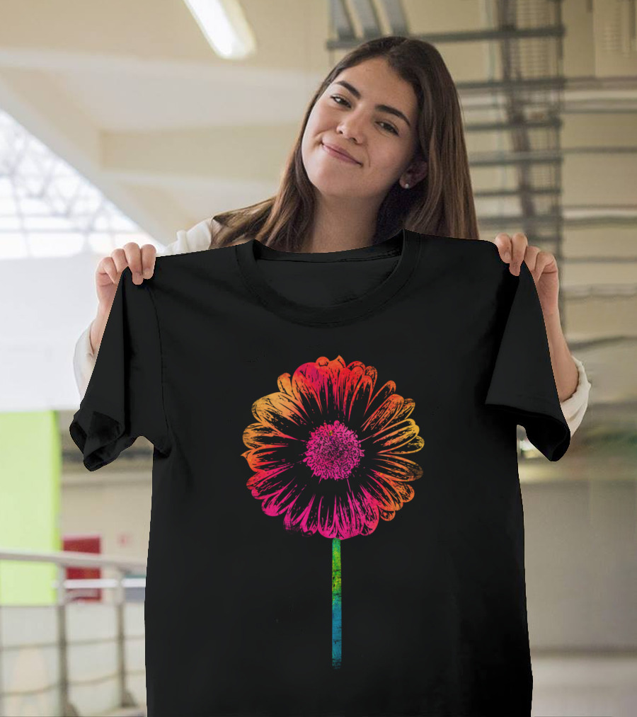 Rainbow Gerbera Flower T-Shirt