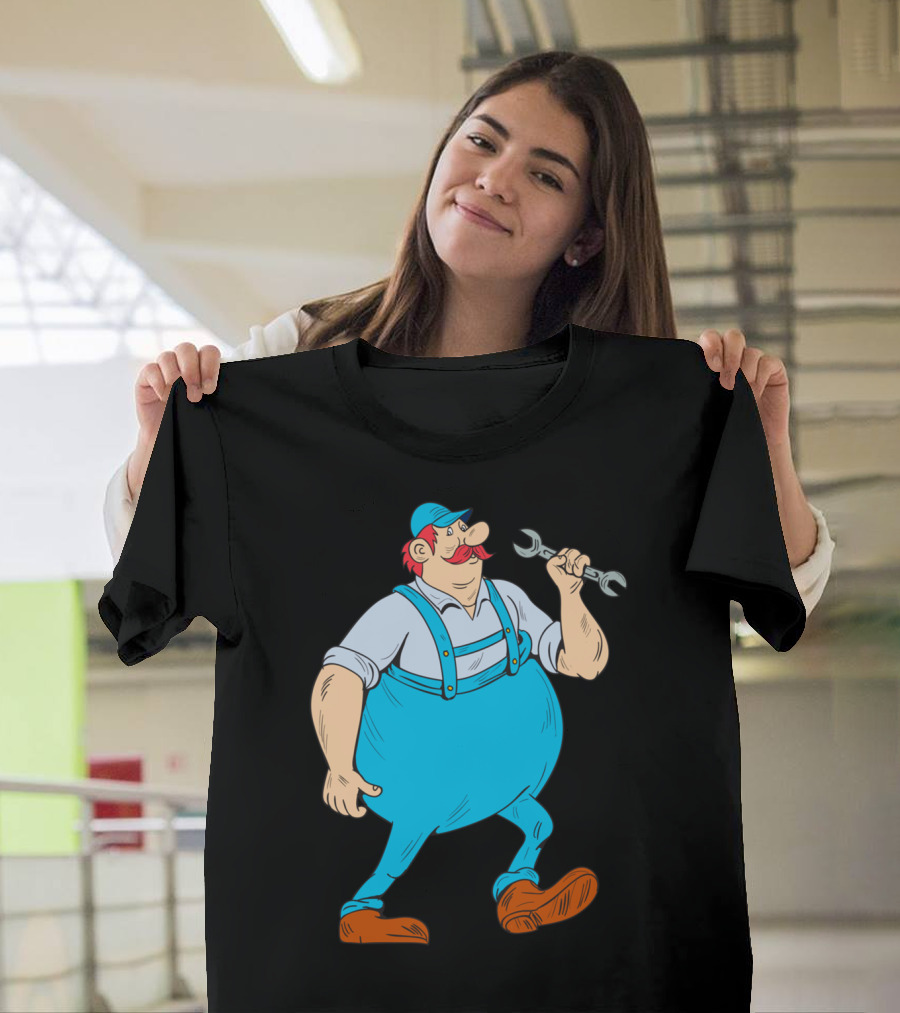 German Repairman Marching Spanner Cart Character With Wrench T-Shirt