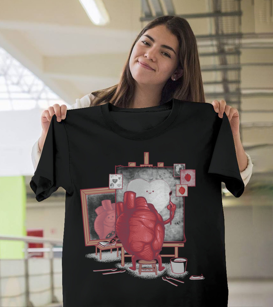 Self Reflection Heart Painting and Mirror T-Shirt