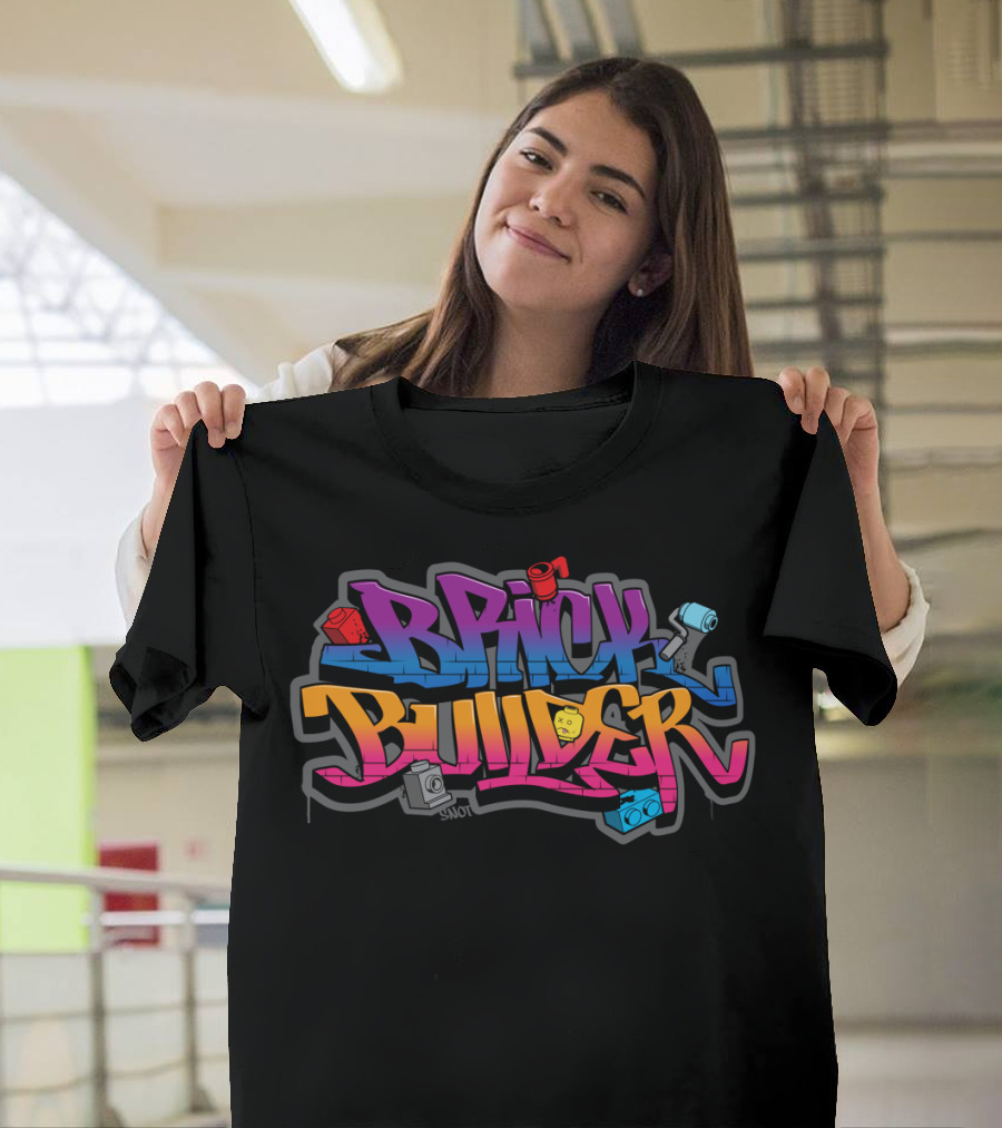Brick Builder Colorful Graffiti Blocks T-Shirt
