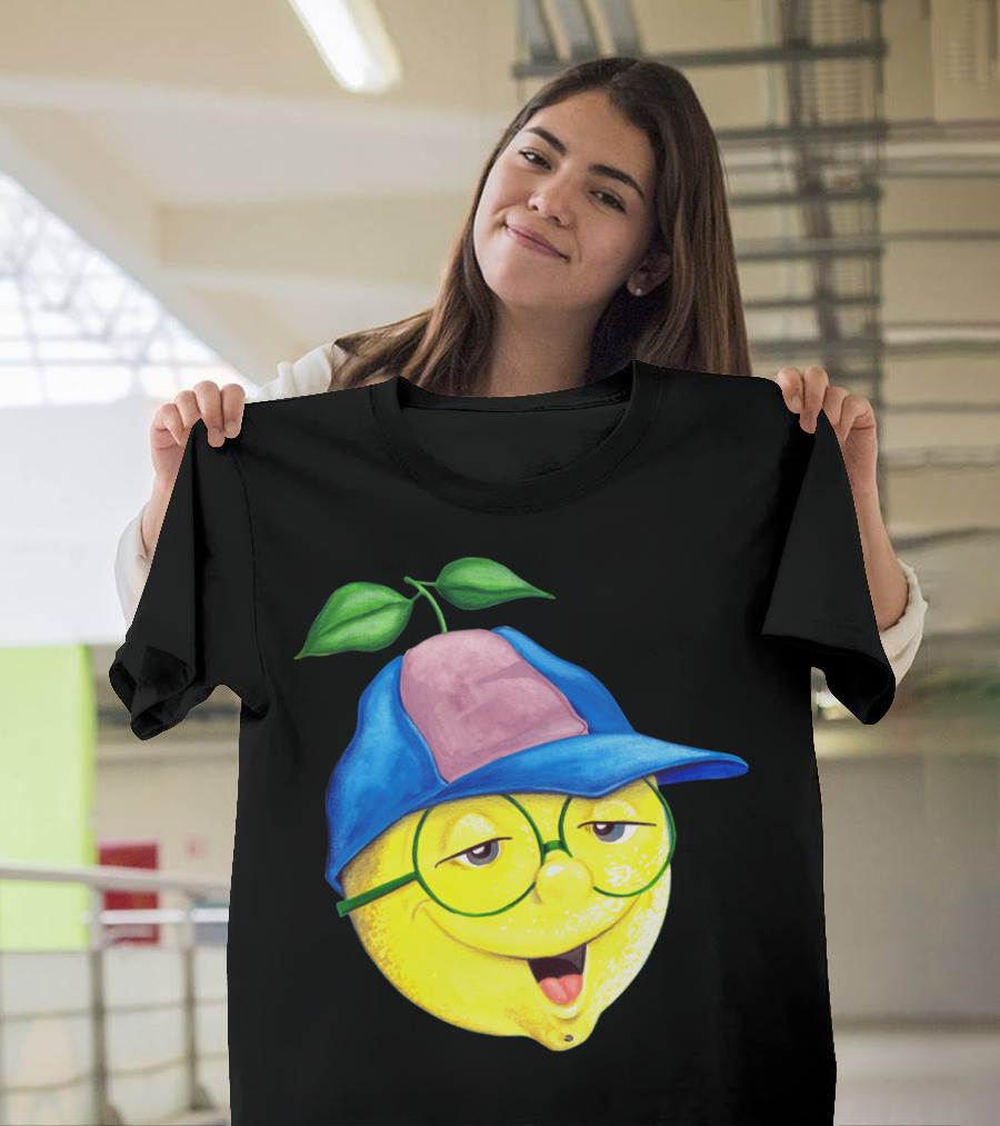 Luke Lemonhead Purple Smirking Lemon with Hat and Glasses T-Shirt