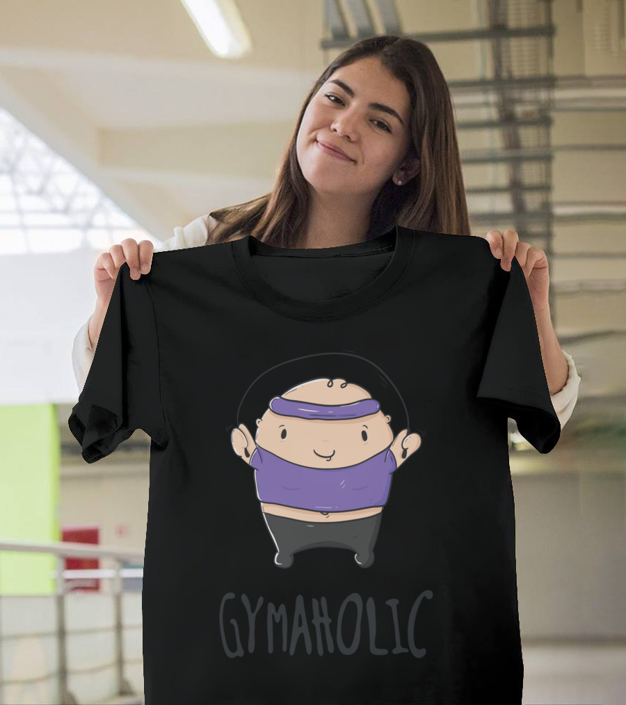 Gymaholic Cute Character Jump Rope Fitness Enthusiast T-Shirt