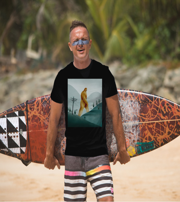 BRIEF ENCOUNTER WITH THE TALL MAN BIGFOOT SILHOUETTE IN HILLY LANDSCAPE T-Shirt
