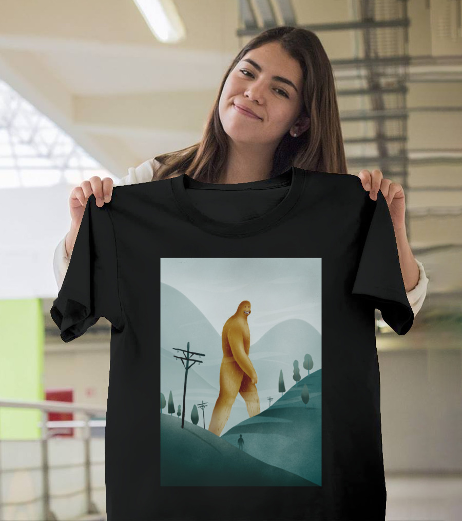 BRIEF ENCOUNTER WITH THE TALL MAN BIGFOOT SILHOUETTE IN HILLY LANDSCAPE T-Shirt
