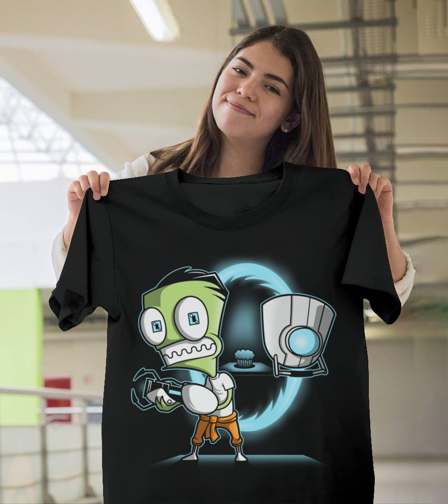 The Cupcake Is A Lie Portal Gamer Mashup T-Shirt