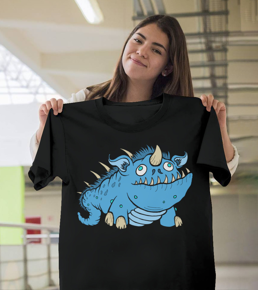 Hairy Spine Monster Big Blue Beast Creature Horned T-Shirt