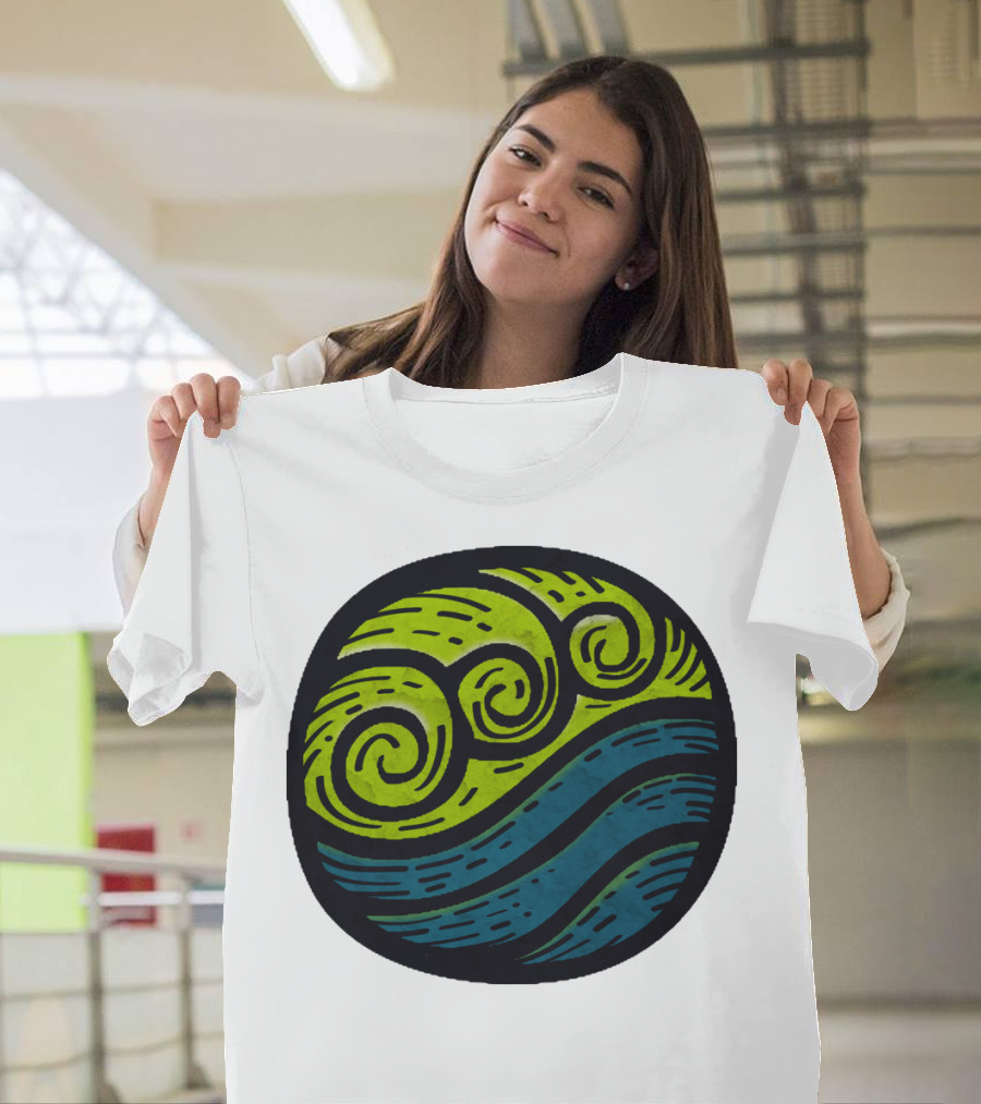 Ocean Element Water Waves and Swirls Iconic T-Shirt