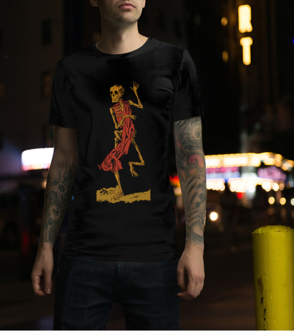 Skeleton Dance In Red Cloak T-Shirt