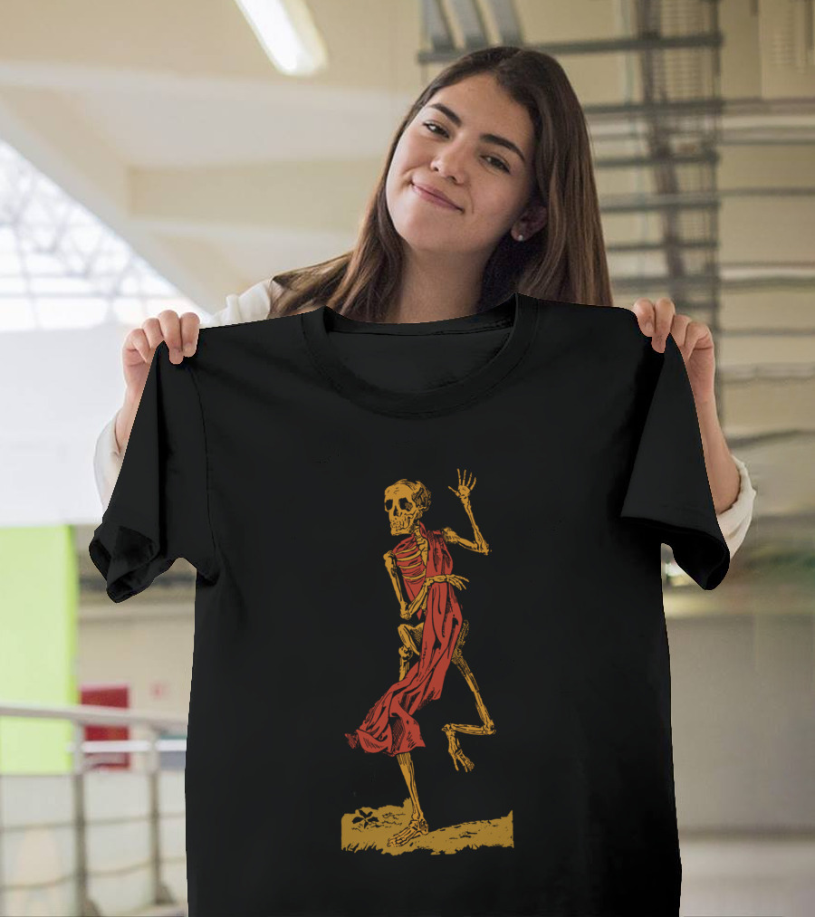 Skeleton Dance in Red Cloak T-Shirt