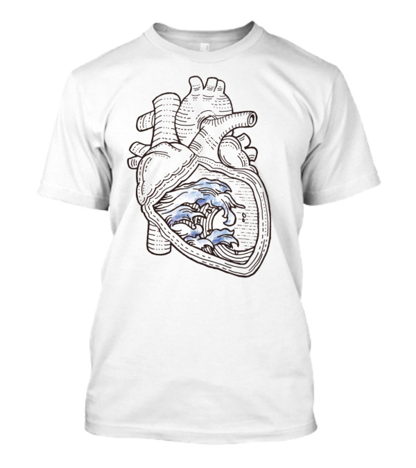 Ocean Heart Waves Within Anatomy T-Shirt