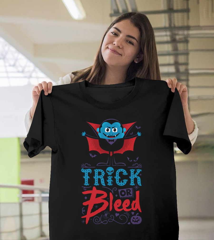 TRICK OR BLEED Halloween Vampire T-Shirt