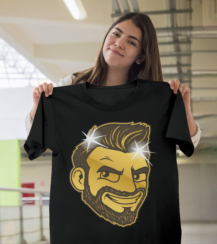 NadedGold Shiny Bearded Character with Sparkling Hair T-Shirt