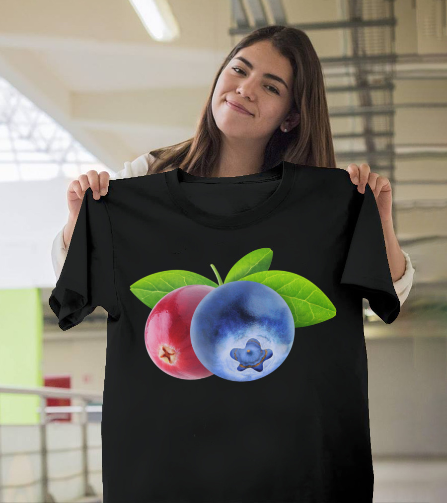 Cranberry and Blueberry with Leaves T-Shirt