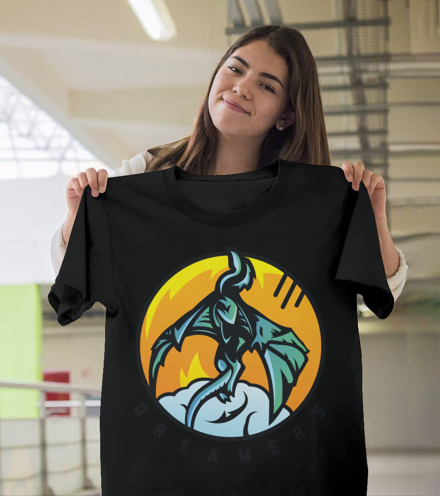 Dreamers Dragon Emblem Fiery Horizon T-Shirt