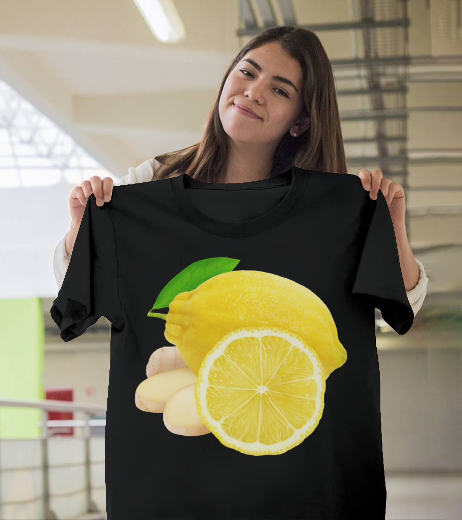 Lemon And Ginger Slice Botanical Elements T-Shirt