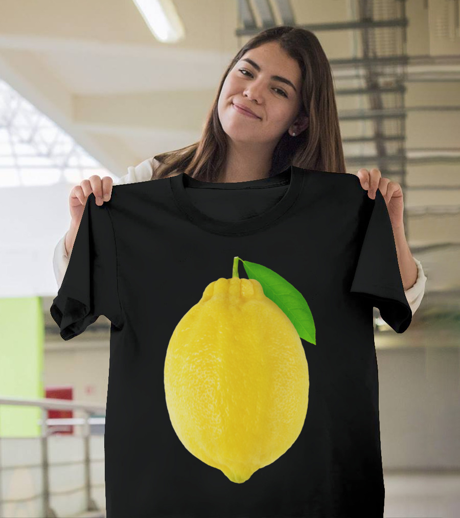 Lemon Fruit with Green Leaf T-Shirt