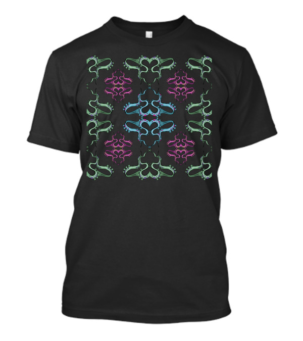 Odd Colourful Tentacle Pattern Quadrant T-Shirt