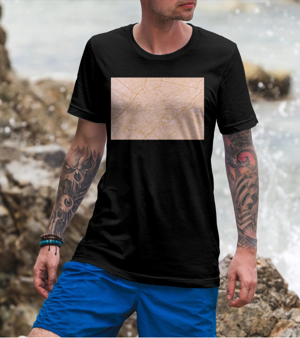 Athens Map Detailed City Grid Layout T-Shirt